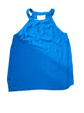 Veronica Blue Sleeveless Halter Top Size S Polyester USA Made